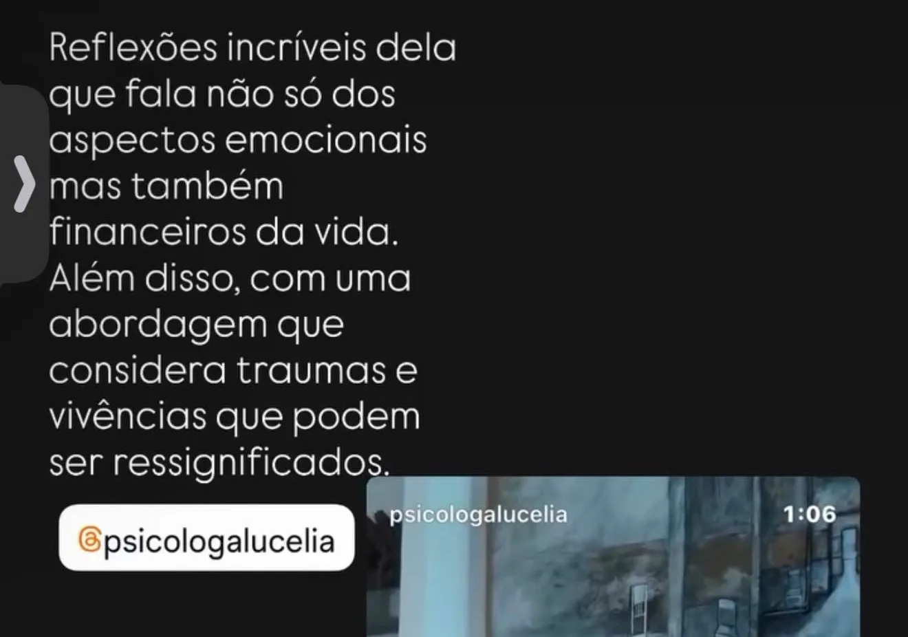 Depoimento sobre a palestra de Lucélia